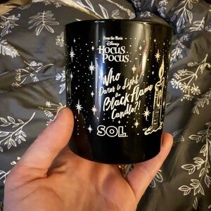 Disney Hocus Pocus Black Flame candle  with White Accents